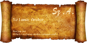 Szlama Andor névjegykártya
